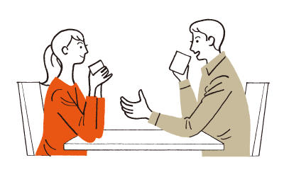 会話する男女