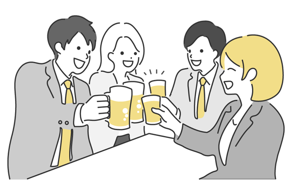 乾杯する男女