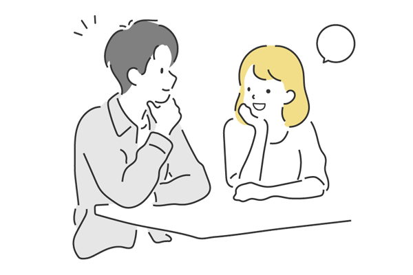 会話している男女