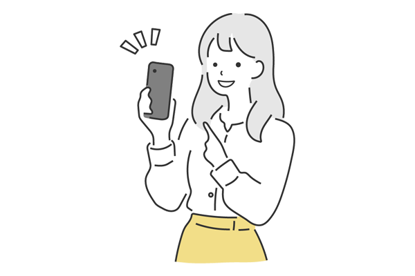 スマホを見せる女性